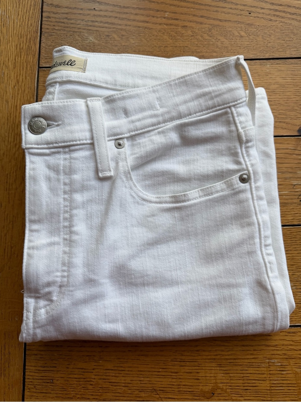 Madewell White Women's Jeans - Mid Rise Kick Cut Jeans, Size 28, like new! - Picture 8 of 8